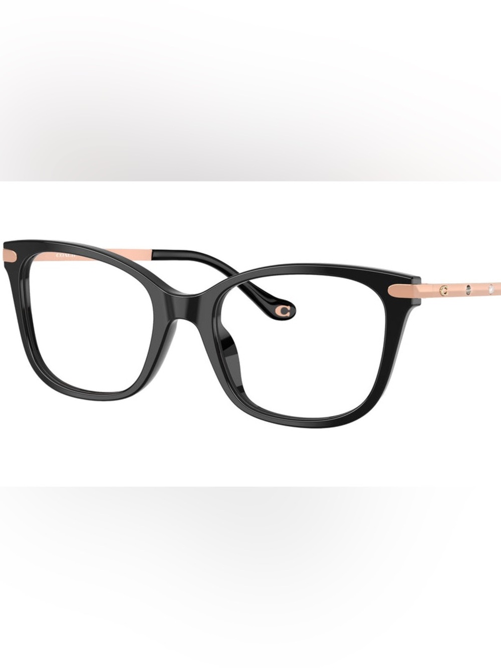 NWT Coach Women's Black Frame with Rose Gold Temple Accents w/ case size 52